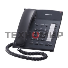 Телефон проводной Panasonic KX-TS2382RUB черный индикатор вызова,повторный набор последнего номера,4 уровня громкости звонка