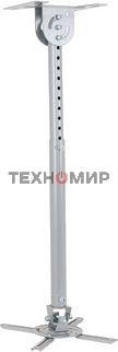 Крепеж Wize WPB-S серебро Универсальное комплект для проектора, длина штанги 44-64 см, наклон +/- 15°, поворот +/- 15°, до 12 кг, 260х260