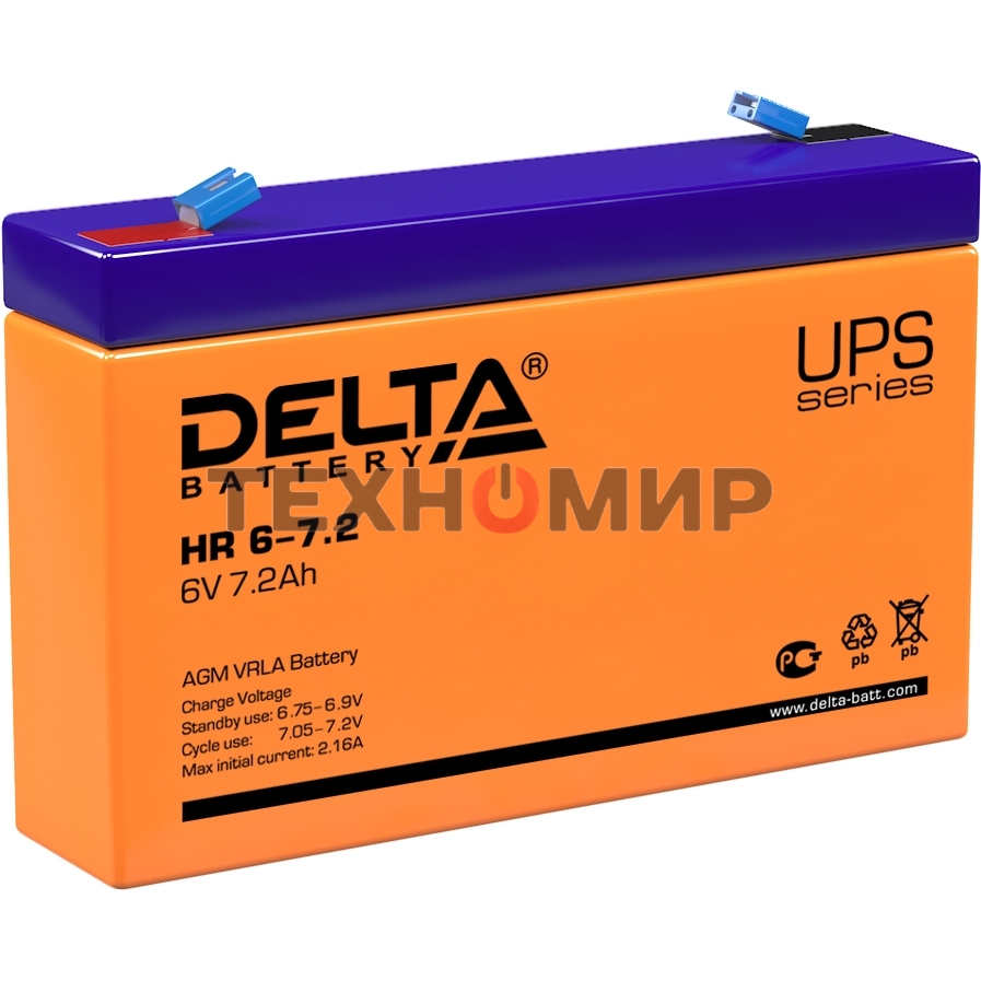 Батарея для ИБП Delta HR 6-7.2 (7.2 А\ч, 6В)