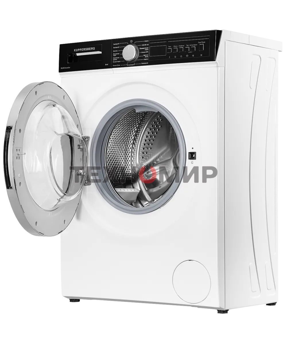 Отдельностоящая стиральная машина Kuppersberg WM 410 W, глубина 45 см, загрузка белья 6 кг, кнопочное управление, Отжим 1200 об.мин, 15 программ, Отложенный старт, Блокировка от детей, Уровень шума при стирке 50 дБ, Уровень шума при отжиме 75 дБ, Барабан 