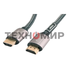 Кабель видео LAZSO WH-111-B HDMI (m)/HDMI (m) 1м. позолоченные контакты черный