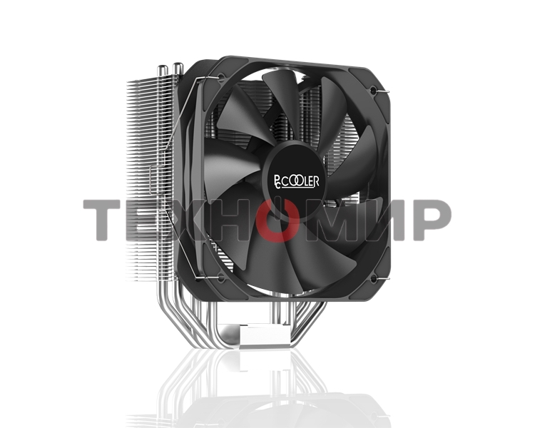 Кулер PCCooler Paladin 400 S115X/1200/1700/AM4 (20 шт/кор, TDP 200W, PWM FAN, 4 тепловые трубки 6мм, 800-1600RPM, 18-28,6dBa)