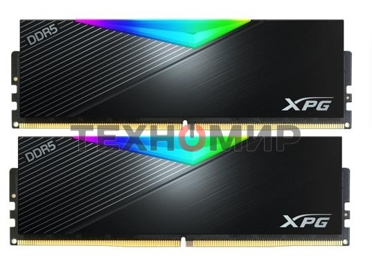 Оперативная память XPG Lancer, DDR5, 64GB (2x32GB), 6400MHz, CL32, DIMM, с радиаторами, RGB, черный