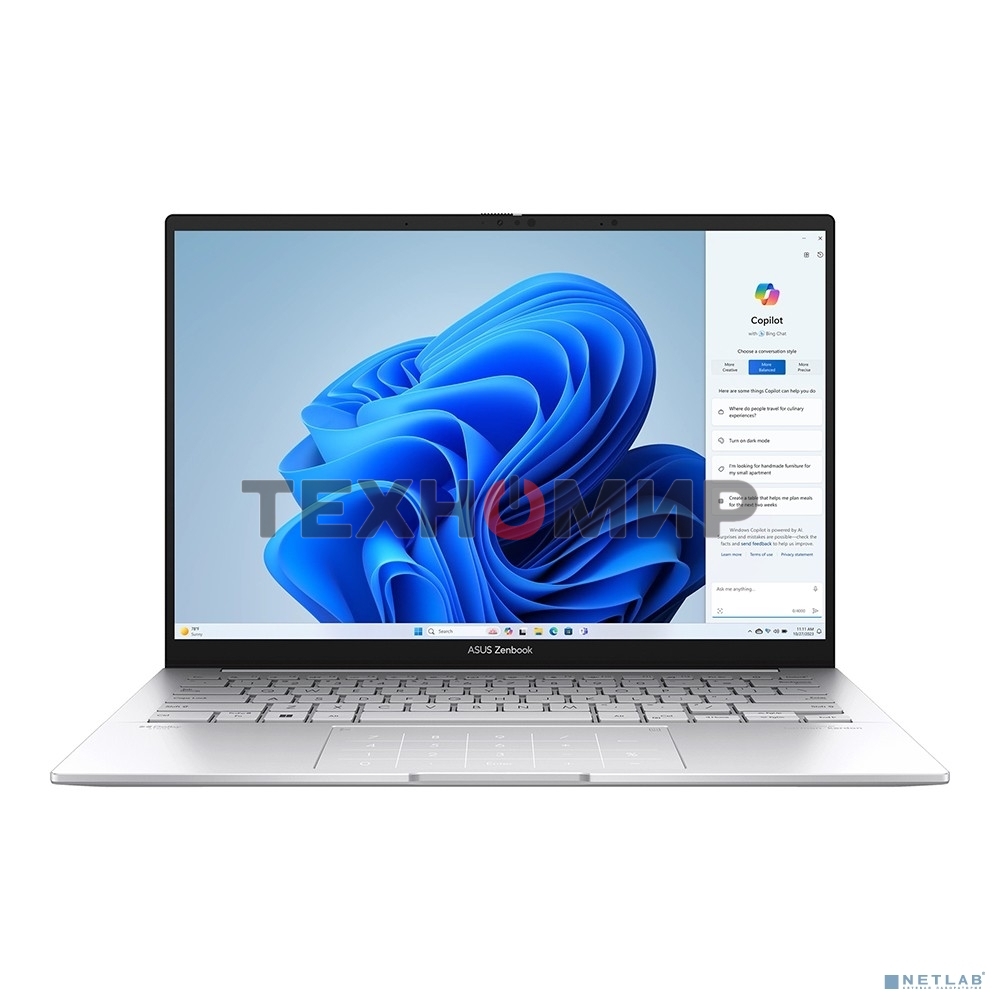 Ноутбук ASUS Zenbook 14 UX3405CA-QL573 Intel Core Ultra 5 225H 1.7 GHz Intel LPDDR5X 16Gb 1Tb PCIE G4 SSD Intel Arc Graphics 14