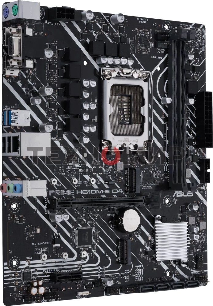 Материнская плата ASUS PRIME H610M-E D4-CSM, LGA 1700, Intel H610, 2xDDR4, 4xSATA, 2xM.2 PCIe 3.0 (x2, x4), 1xPCIe 4.0 x16, 1xPCIe x1, 1xHDMI, 1xDP, 1xVGA, 2xUSB-A 2.0, 2xUSB-A 3.2 Gen 1, 1x 1Gb LAN, 3x3.5 мм, 7.1, mATX
