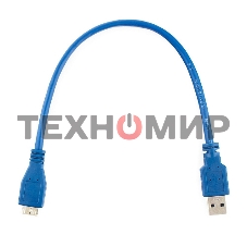 Кабель Gembird/Cablexpert USB 3.0 Pro, AM/microBM 9P, 30 см, экран, синий, пакет