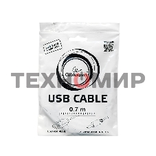 Кабель Gembird/Cablexpert AM/DC 2,5мм 5V 2A (для планшетов Android), 0.7м, экран, черный, пакет