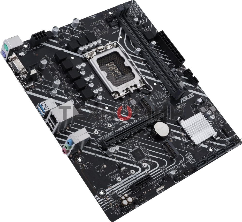 Материнская плата ASUS PRIME H610M-E D4-CSM, LGA 1700, Intel H610, 2xDDR4, 4xSATA, 2xM.2 PCIe 3.0 (x2, x4), 1xPCIe 4.0 x16, 1xPCIe x1, 1xHDMI, 1xDP, 1xVGA, 2xUSB-A 2.0, 2xUSB-A 3.2 Gen 1, 1x 1Gb LAN, 3x3.5 мм, 7.1, mATX