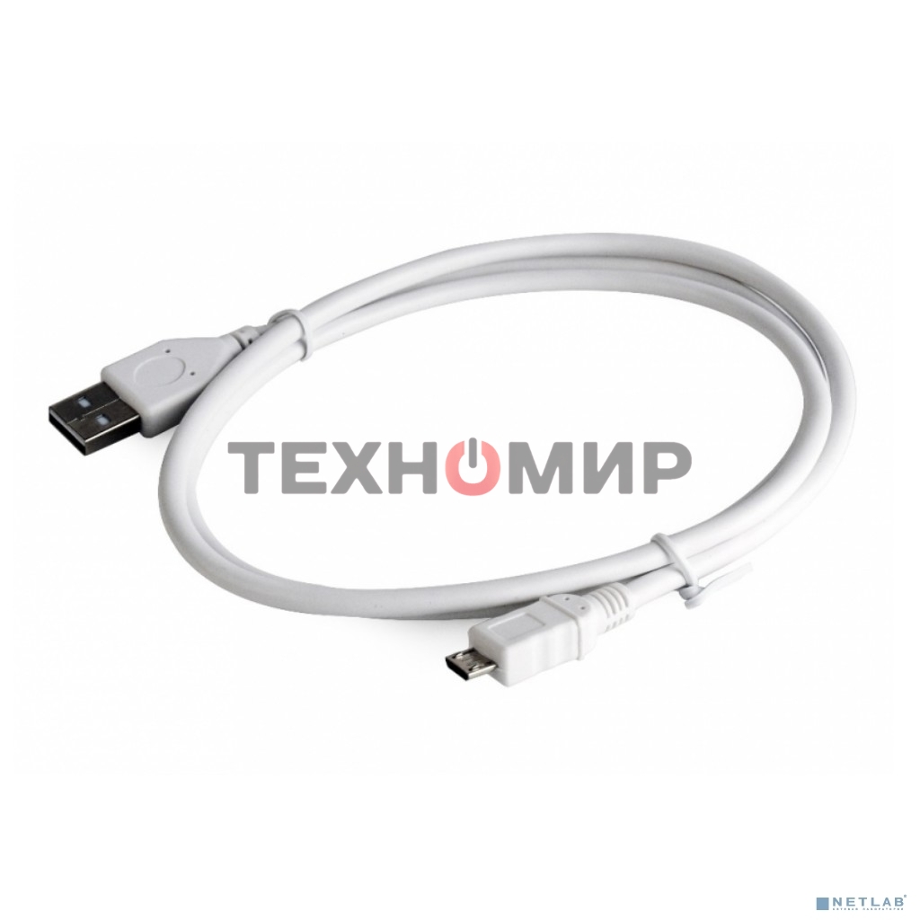 Кабель Gembird/Cablexpert AM/microBM 5P, 0.5м, экран, белый, пакет