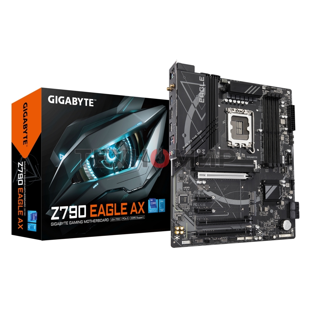 Материнская плата Gigabyte Z790 EAGLE AX, LGA 1700, Intel Z790, 4xDDR5, 4xSATA, 3xM.2, 1xPCIe 3.0 x1, 1xPCIe 4.0 x4, 1xPCIe 5.0 x16, 1xHDMI, 1xDP, 1x 2.5Gb LAN, 2xUSB-A 2.0, 4xUSB-A 3.2 Gen 1, 1xUSB 3.2 Gen 2, 7.1, ATX