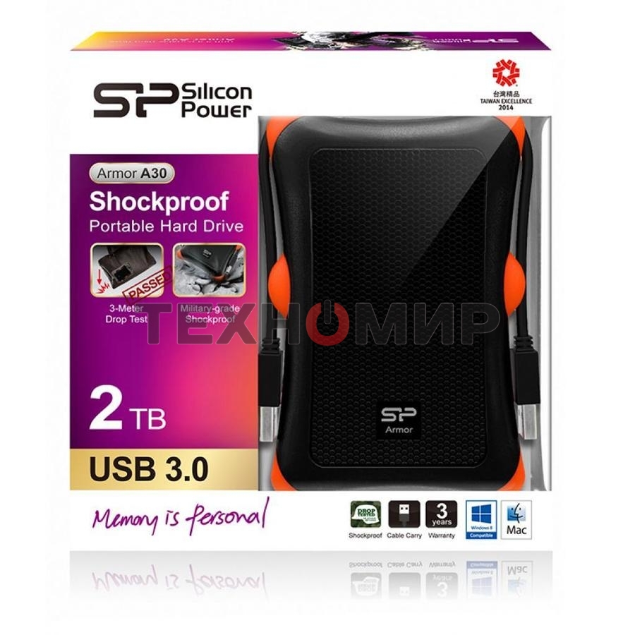 Внешний HDD Silicon Power USB 3.0 2Tb A30 SP020TBPHDA30S3K Armor 2.5