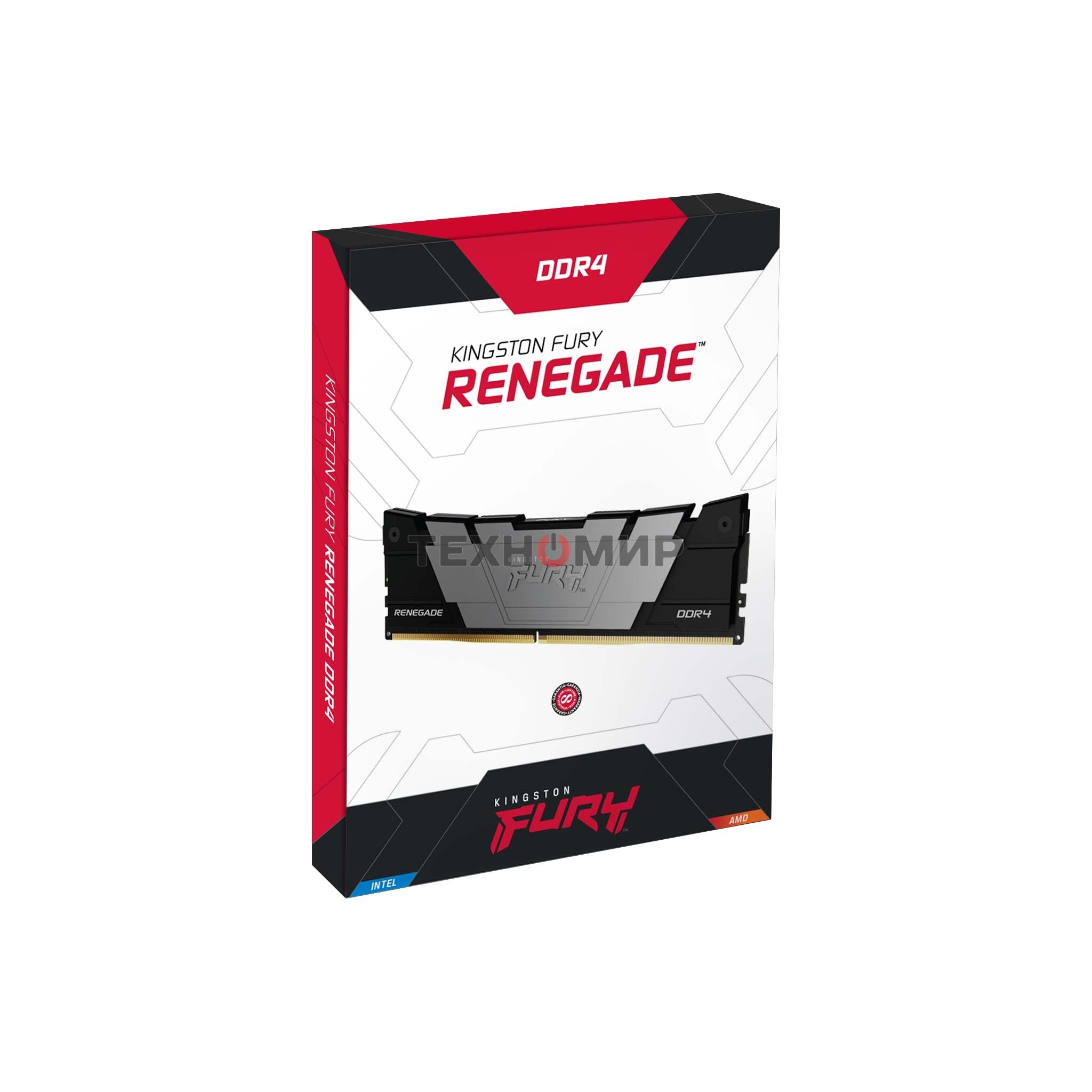 Оперативная память Kingston Fury Renegade, DDR4, 32Gb (2x16Gb), 3600MHz, CL16, DIMM, с радиатором, черный