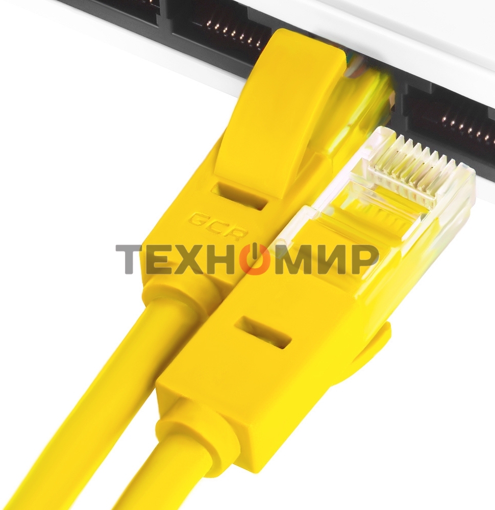 Патч-корд Greenconnect UTP прямой ethernet 0.5m cat.5е, RJ45, литой (Желтый) (GCR-LNC02-0.5m)