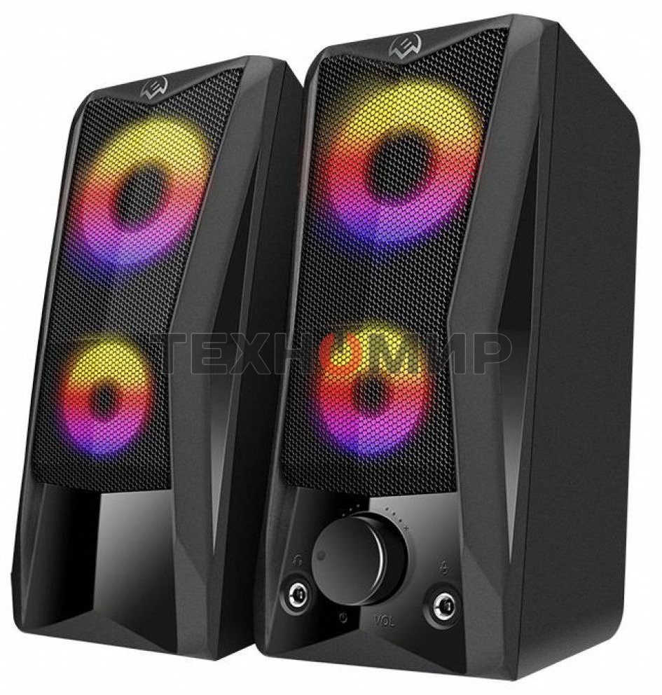 Акустическая система Sven 445, черный, USB, 2.0,2x3 Вт(RMS), подсветка