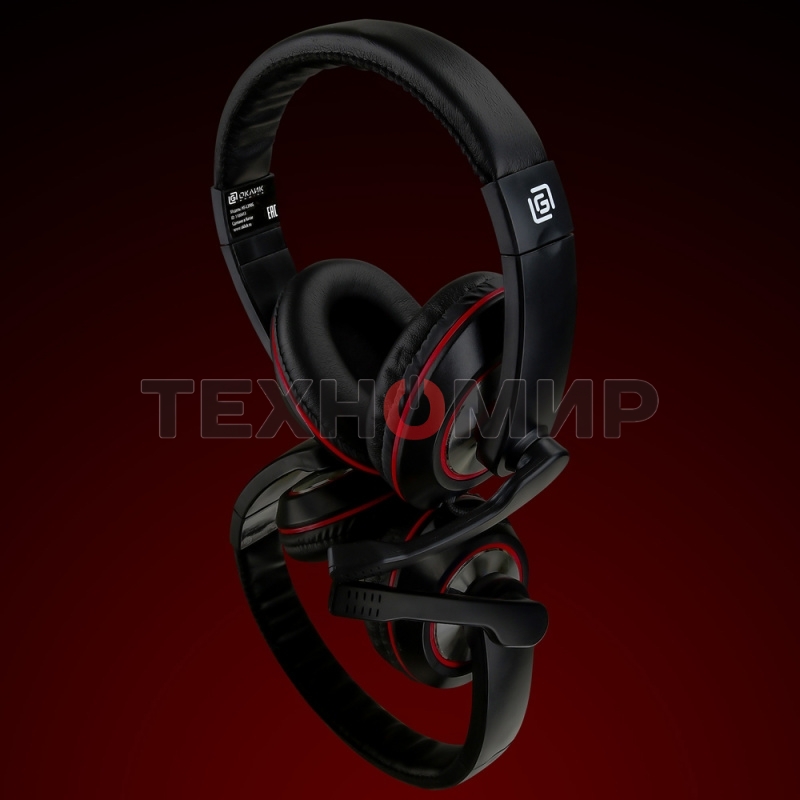 Гарнитура проводная Oklick HS-L390G DRAGON black/red 1.8m (JD-728S)