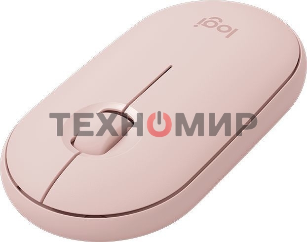 Мышь беспроводная Logitech Pebble M350 розовый, 1000 dpi, радиоканал, Bluetooth, USB, кнопки - 3