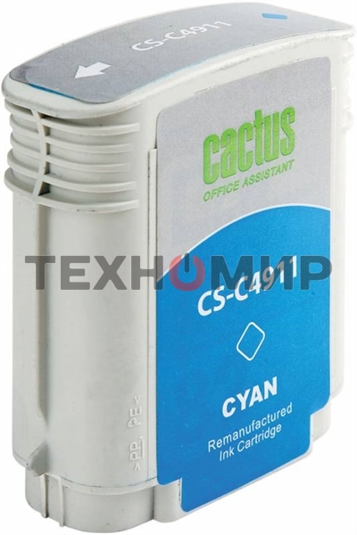 Картридж струйный Cactus CS-C4911 №82 голубой (72 мл) для HP Design Jet 500/800C