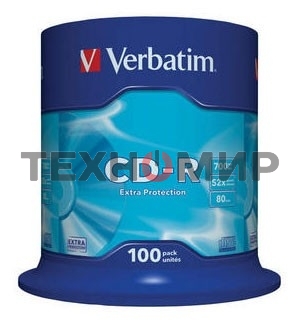 Диск CD-R Verbatim 700Mb 52x Cake Box (100шт) (43411)