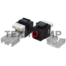 Модуль Keystone RJ45, Cat.6, UTP, 180 градусов, черный
