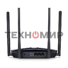 Роутер Mercusys MR70X AX1800 Dual-Band WiFi 6 Router, 574 Mbps at 2.4 GHz + 1201 Mbps at 5 GHz,4× Fixed External Antennas, 3× Gigabit LAN Ports, 1× Gigabit WAN Port, 1024-QAM, OFDMA, Router/Access Point Mode, MU-MIMO, WPA3, TWT, BSS Color