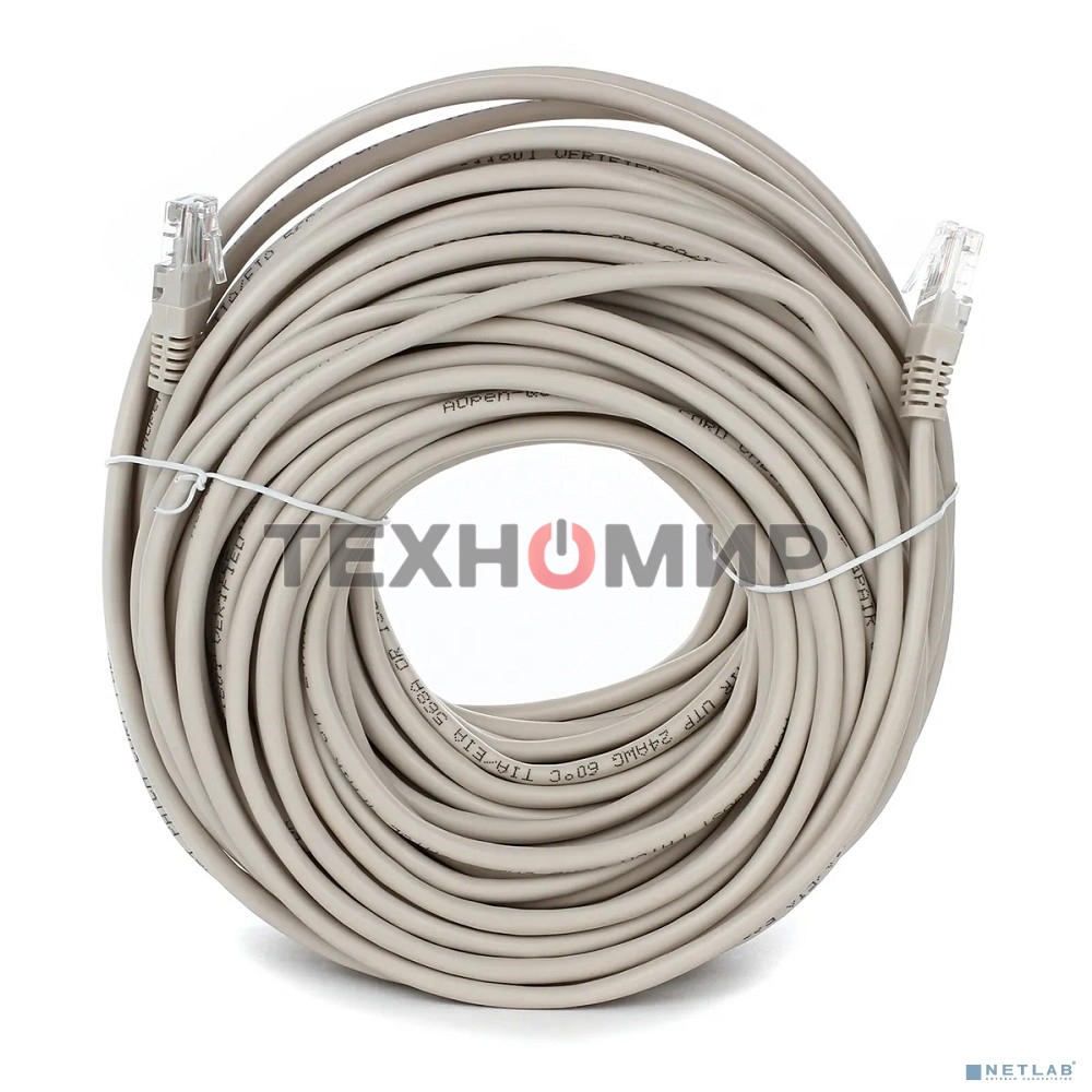 Патч-корд литой Aopen/Qust UTP cat.5е 30м серый