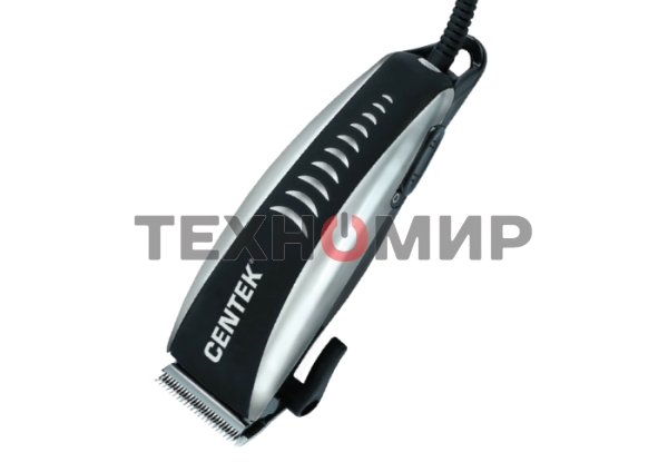 Машинка для стрижки Centek CT-2123 (черный/серебро) 10Вт, стальные лезвия, прорезиненный корпус