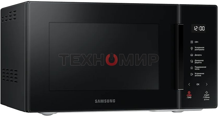 Микроволновая печь Samsung MS23T5018AK/BW черный, 23 л, 800 Вт, переключатели - сенсор
