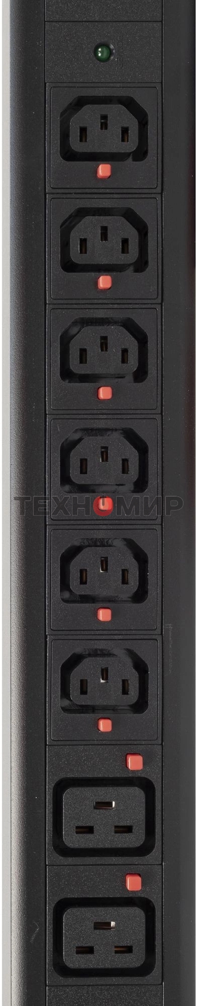 Блок распределения питания Powercom PDU-32AV24-18C3-6C9-3P верт.размещ. 18xC13 6xC19 3x32A IEC 60309 2м