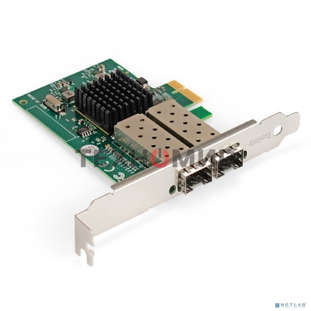 Сетевой адаптер ExeGate EXE-82576-F2 (PCI-E x1 v2.0, порты 2xSFP, 10/100/1000Mbps, Gigabit Server NIC Intel Chipset 82576-F2)