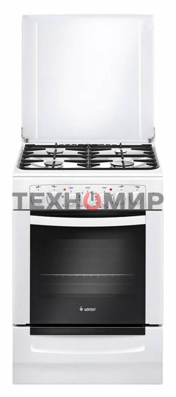 Плита комбинированная Gefest ПГЭ 6102-02 белый, конфорок 4 газовых, духовка 55 л, 60 см x 85 см x 60 см