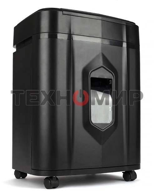 Шредер Heleos АП23-4 черный с автоподачей (секр.P-4) фрагменты 145лист. 23лтр. скрепки скобы пл.карты