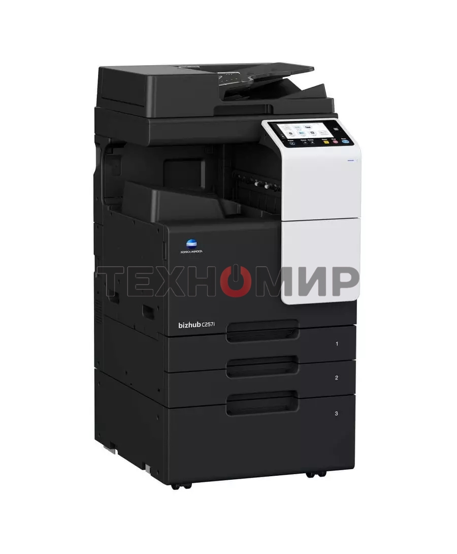МФУ лазерное Konica Minolta Bizhub C257i (ACVD021), A3, цветной, печ. 25 стр/мин (A4) 12 стр/мин (A3), скан. до 55 стр/мин., 1800 x 600 dpi (печать) 600 x 600 dpi (скан.), USB, Ethernet, без картриджей и автопода - установка и запуск специалистом АСЦ