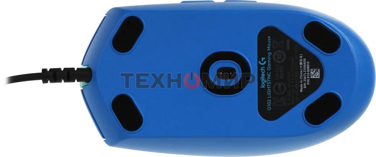 Мышь проводная Logitech G102 LIGHTSYNC синий, 8000 dpi, USB, кнопки - 6