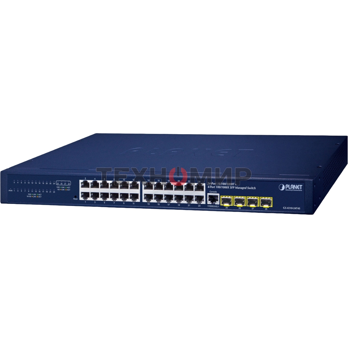 Коммутатор PLANET GS-4210-24T4S IPv4/IPv6, 24-Port 10/100/1000T + 4-Port 100/1000X SFP L2/L4 SNMP Manageable Gigabit Ethernet Switch(supports ERPS Ring, CloudViewer app, MQTT and Cybersecurity feature)