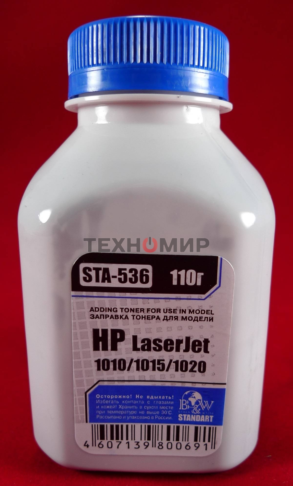 Тонер HP LJ 1010/1012/1015/1018/1020 (фл,110г) B&W Standart фас России