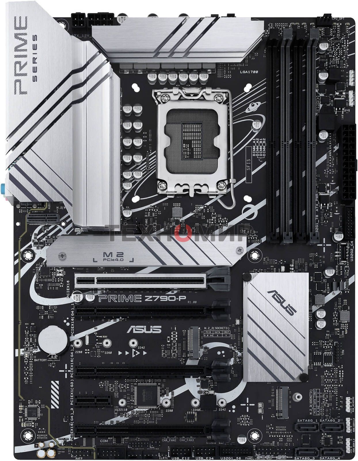 Материнская плата ASUS PRIME Z790-P, LGA 1700, Intel Z790, 4xDDR5, 4xSATA, 3xM.2 PCIe 4.0 x4, 1xPCIe 5.0 x16, 3xPCIe x4, 1xPCIe x1, 1xHDMI, 1xDP, 1xUSB-C 3.2 Gen 2x2, 1xUSB 3.2 Gen 2, 2xUSB 3.2 Gen 1, 4xUSB 2.0, 1x 2.5Gb LAN, 3x3.5 мм, 7.1, ATX