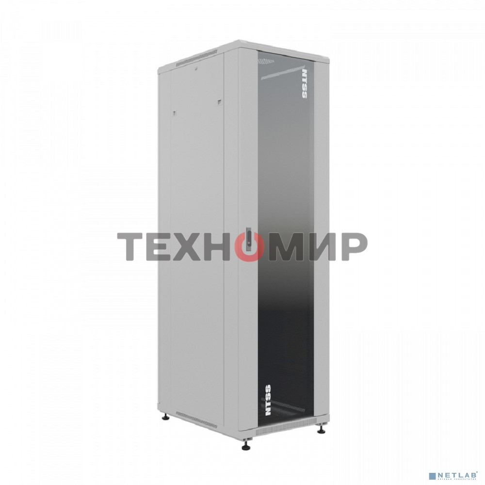 Шкаф серверный NTSS Премиум (NTSS-R22U6080GS) напольный 22U 600x800мм пер.дв.стекл металл 900кг серый IP20 сталь