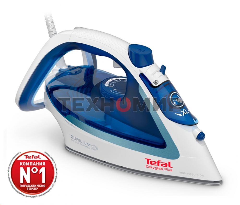 Утюг Tefal FV5715E0, 2200Вт, голубой/белый