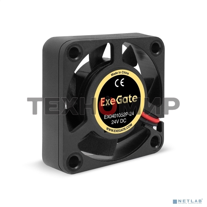 Вентилятор для корпуса ExeGate EX04010S2P-24 черный, 40 мм, 7500 об/мин, 35.5 дБ, 2 pin