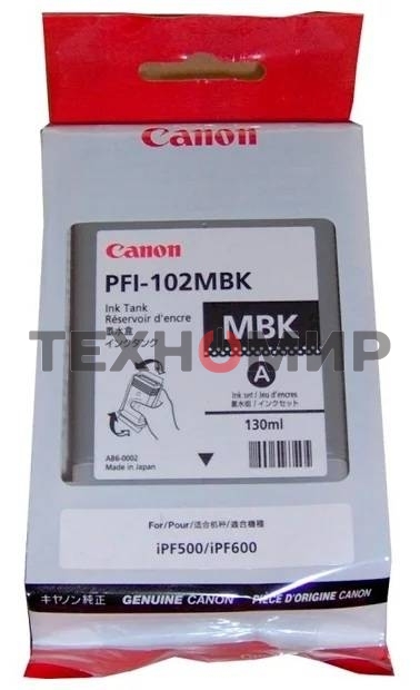 Картридж струйный Canon PFI-102MBk (0894B001) матовый черный, 130 мл., для iPF500/600/700