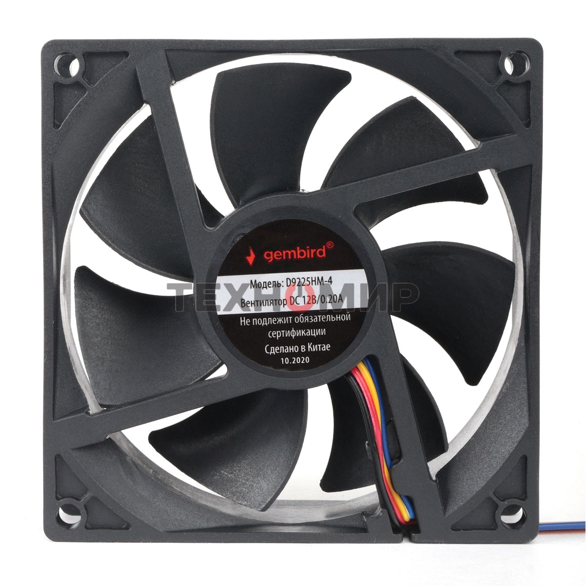 Вентилятор для корпуса Gembird черный, 92 мм, 2500 об/мин, 30 дБ, 4 pin