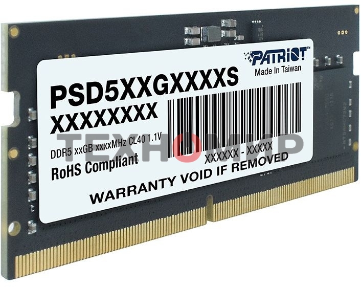 Оперативная память Patriot, DDR5, 32GB (1x32 GB), 4800 MHz, CL40 SO-DIMM