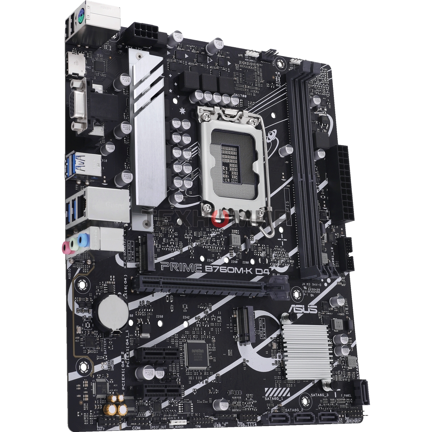 Материнская плата ASUS PRIME B760M-K D4, LGA 1700, Intel B760, 2xDDR4, 4xSATA, 2xM.2, 1xPCIe 4.0 x16, 2xPCIe x1, 1xHDMI, 1xVGA, 1x 2.5Gb LAN, 2xUSB-A 3.2 Gen 1, 2xUSB-A 2.0, 3x3.5 мм, 7.1, mATX