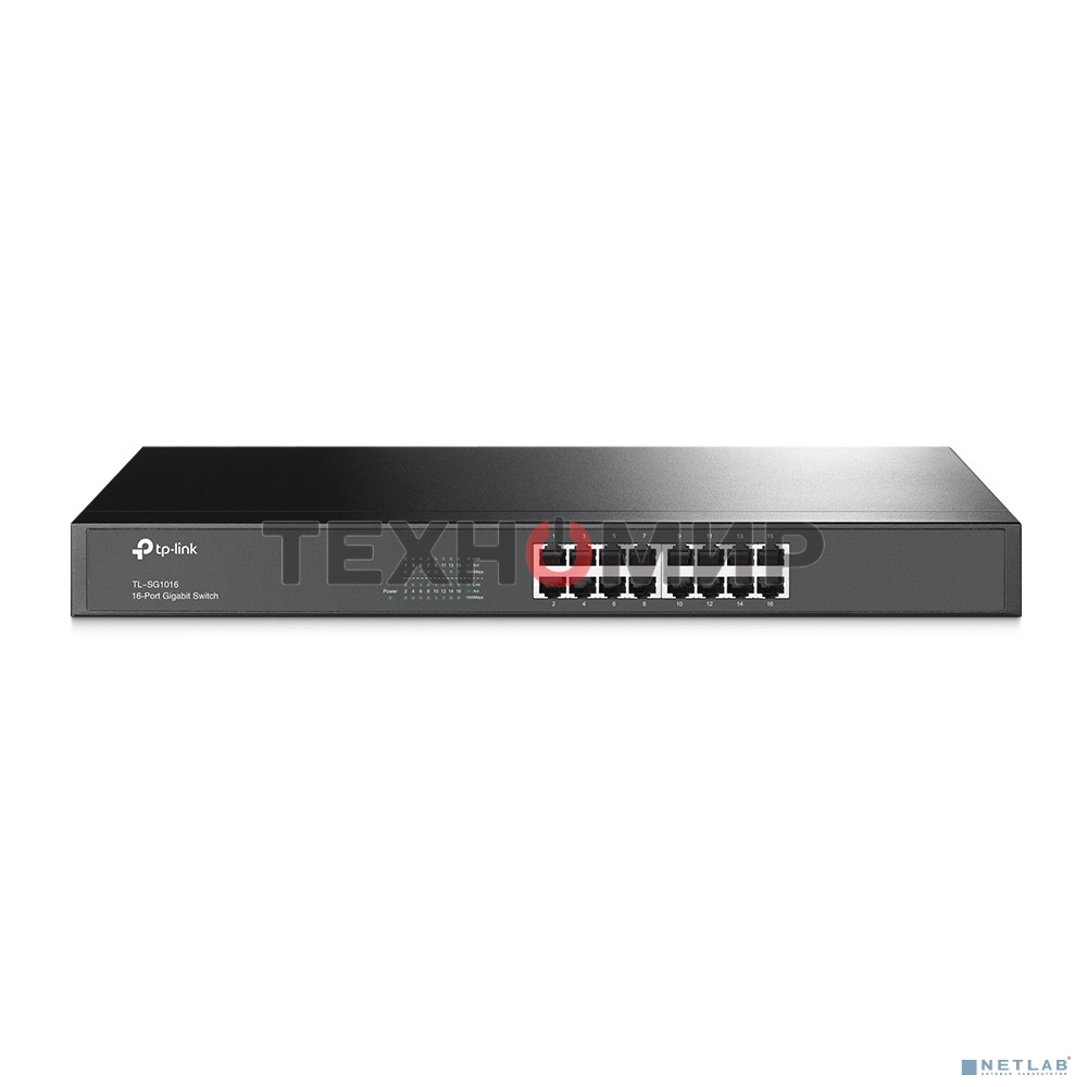 Коммутатор TP-Link SMB TL-SG1016 Коммутатор 16-port Gigabit Switch, 1U 19-inch rack-mountable steel case