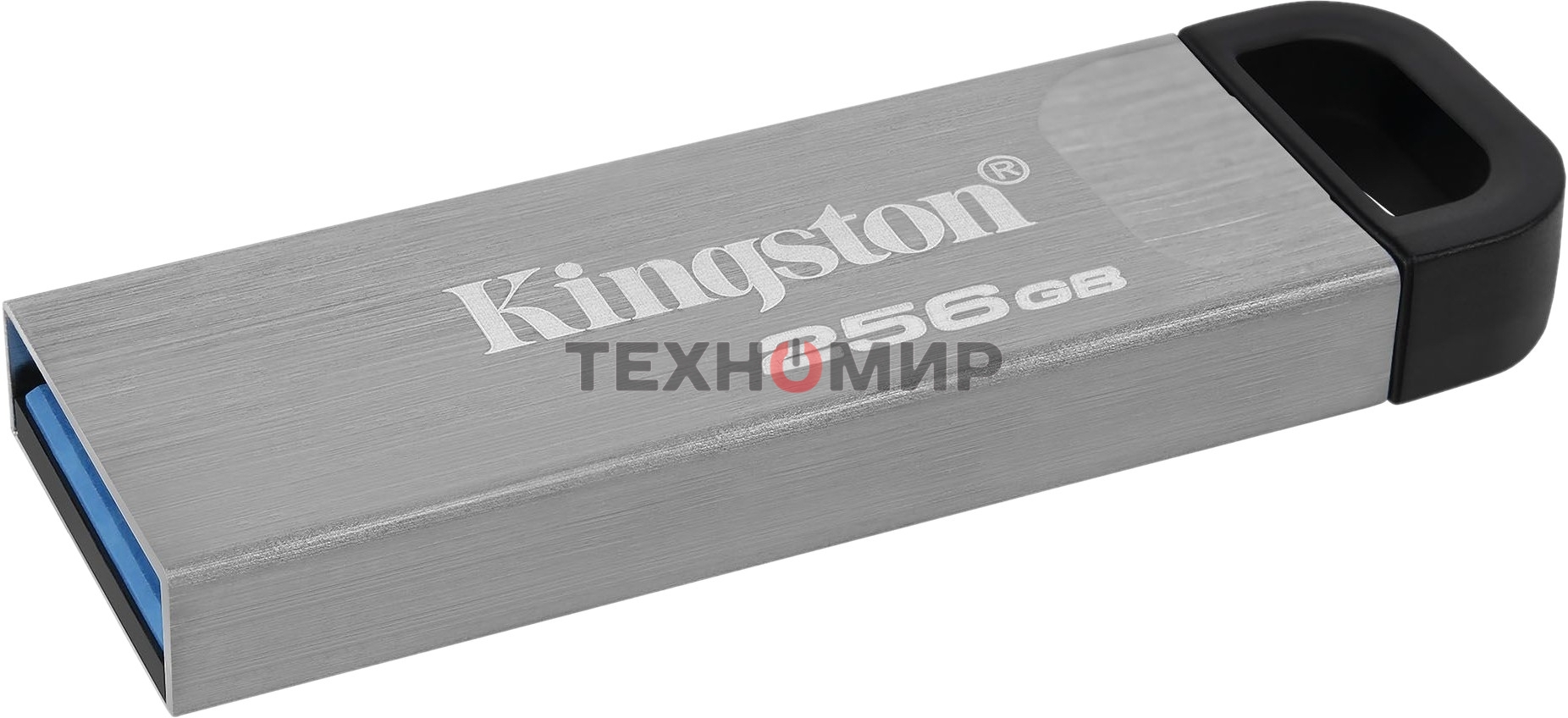 Флешка USB Kingston KYSON (DTKN/256GB), 256Gb, USB 3.2 Gen 1, R/W 200/60, серебристый/черный