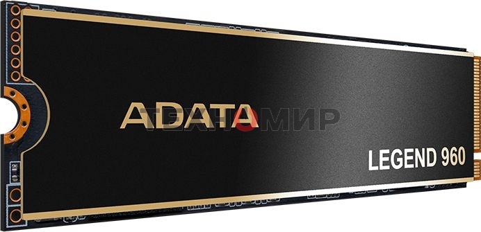 Накопитель SSD ADATA LEGEND 960, 1Tb, PCIe 4.0 x4, M.2 2280, NVMe, R/W 7400/6000, с радиатором