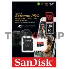 Флеш карта/SanDisk/Extreme Pro SDSQXCD-128G-GN6MA/microSDXC/128 ГБ/A2, U3, V30/200 МБ/с