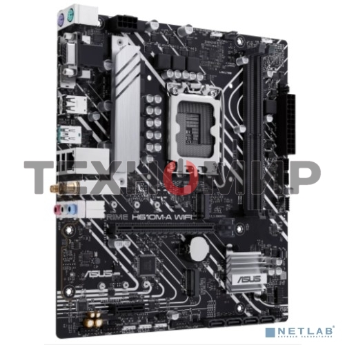 Материнская плата ASUS PRIME H610M-A WIFI, LGA 1700, Intel H610, 2xDDR5, 4xSATA, 2xM.2, 1xPCIe 4.0 x16, 1xDP, 1xHDMI, 1xVGA, 1x1Gb LAN, 1xUSB 3.2 Gen 2, 4xUSB 2.0, 3x3.5 мм, 7.1, mATX
