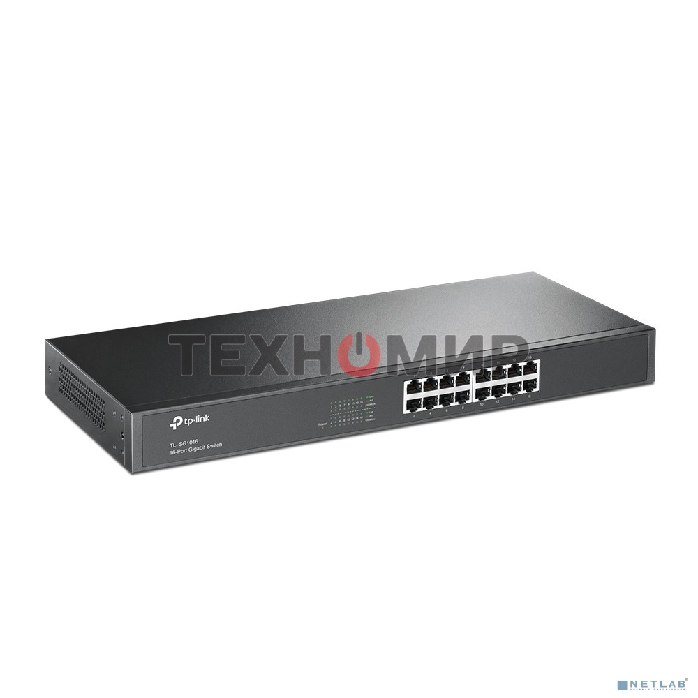 Коммутатор TP-Link SMB TL-SG1016 Коммутатор 16-port Gigabit Switch, 1U 19-inch rack-mountable steel case
