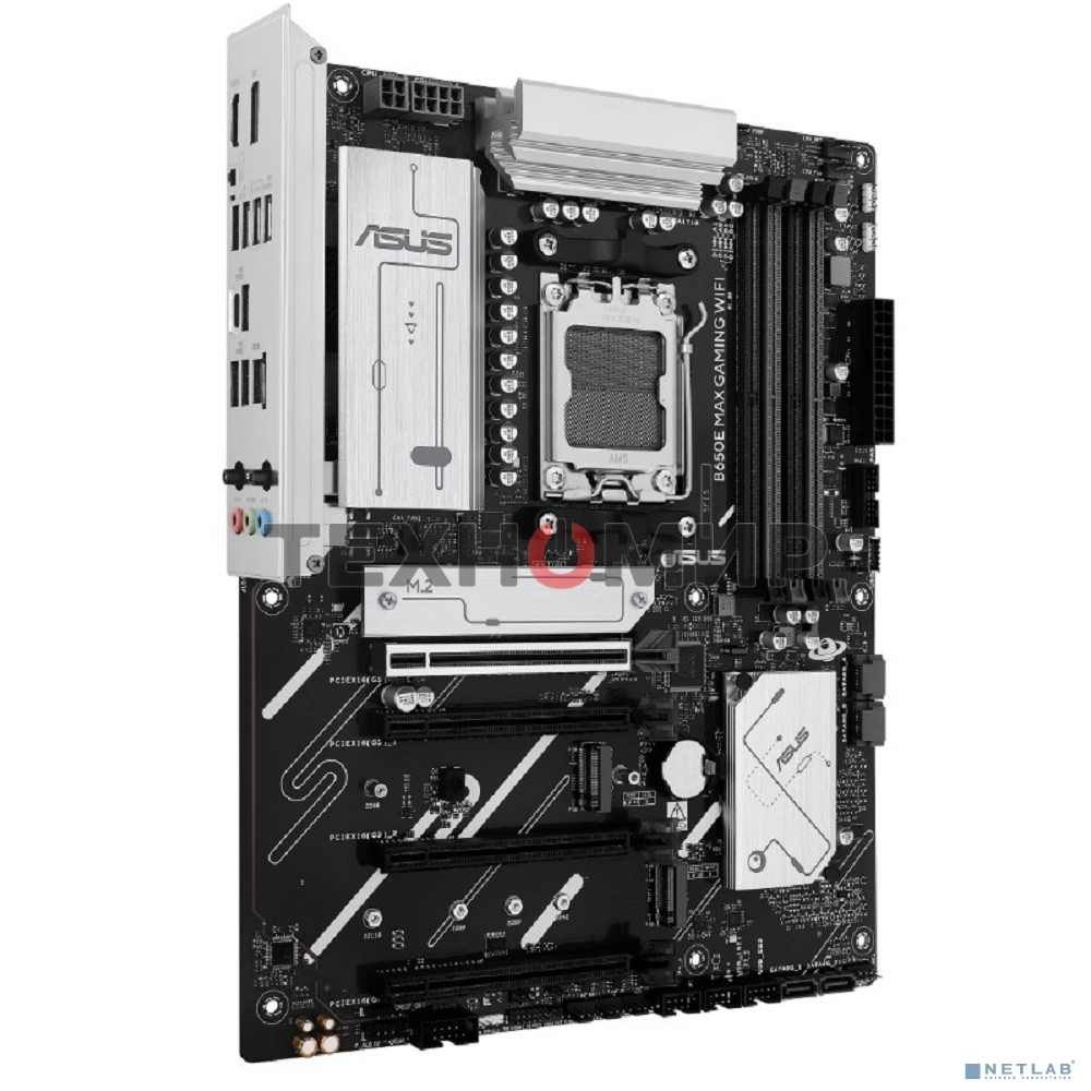 Материнская плата ASUS B650E MAX GAMING WIFI, AM5, AMD B650, 4xDDR5, 4xSATA, 3xM.2, 1xPCIe 5.0 x16, 1xPCIe 4.0 x16, 2xPCIe 3.0 x1, 1xDP, 1xHDMI, 1x2.5Gb LAN, Wi-Fi 6E, Bluetooth 5.3, 4xUSB-A 10Gbps, 1xUSB-C 10Gbps, 2xUSB-A 5Gbps, 2xUSB-A 2.0, 3x3.5 мм, 7.